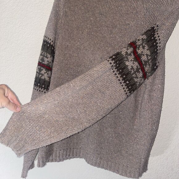 Eddie Bauer Sweater Vintage Fair Isle Grandpa Wool Sweater Nordic Holiday Crew L - Picture 7 of 8